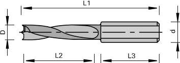 Solid Tungsten Carbide 2 Flute 8x10x35x70mm Mosquito Dowel Bit